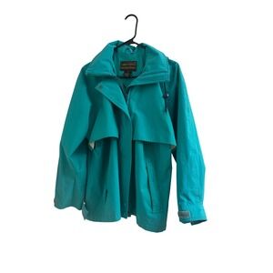 VTG Eddie Bauer Teal Turquoise Teal Rain Windbreaker Jacket Women's M